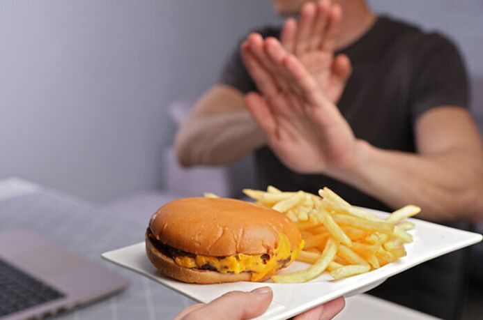 Refuse fast food in the diet according to blood type